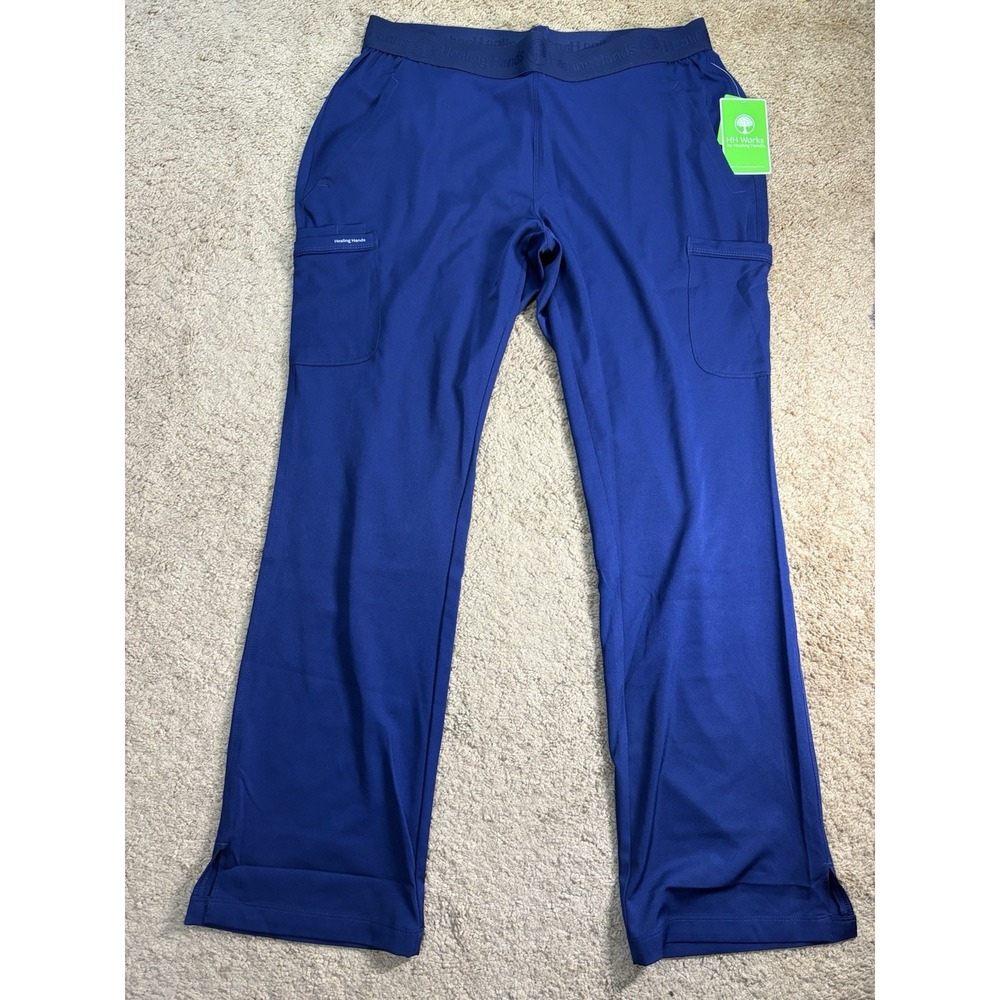 Healing Hands Rachel Scrub Pants Women Large Navy Pockets Lightweight